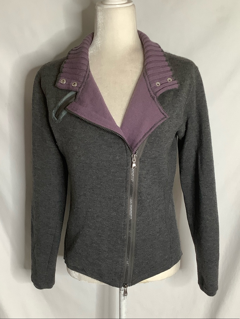 Title Nine Metro Sweater Jacket Merino Wool Blend Size M